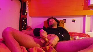 Hippie Guy with Juicy Cock has Incredible Leg Shaking Loud Orgasm during Chilled Evening in his Van - 10 image