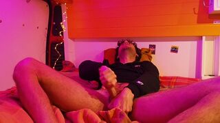 Hippie Guy with Juicy Cock has Incredible Leg Shaking Loud Orgasm during Chilled Evening in his Van - 5 image