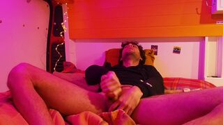 Hippie Guy with Juicy Cock has Incredible Leg Shaking Loud Orgasm during Chilled Evening in his Van - 8 image