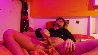 Hippie Guy with Juicy Cock has Incredible Leg Shaking Loud Orgasm during Chilled Evening in his Van - 9 image