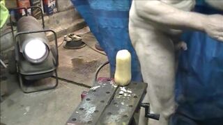 chubby mechanic riding butternut squash and butt plug no cum - 5 image