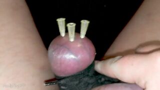 Close Up Testicle Needle Play CBT - 15 image