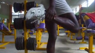 Hot daddy with a hard cock masturbates at the gym - 10 image