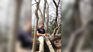 Exhibitionist masturbating in the woods, jerking-off outside - 12 image