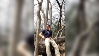 Exhibitionist masturbating in the woods, jerking-off outside - 5 image