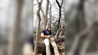 Exhibitionist masturbating in the woods, jerking-off outside - 6 image