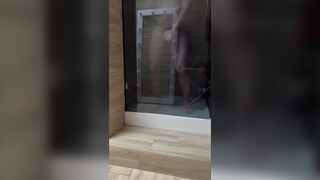 Anal masturbation in the shower with huge dildo - 11 image