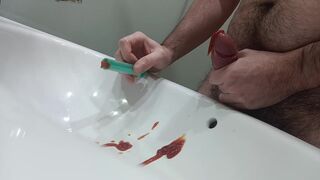 Sweet and sour ketchup and toothpaste in the urethra play - 6 image