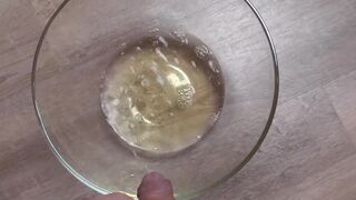 Cleaning my Feet in Pee and Cum on them