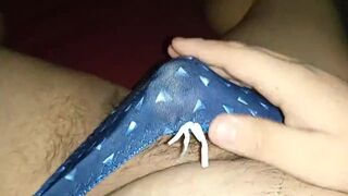 showing my blue panties and cumming - 5 image