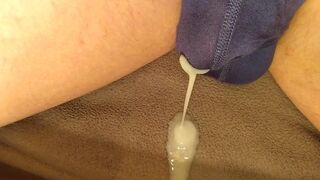 Flaccid Cock Drips Loads of Cum Through Underwear