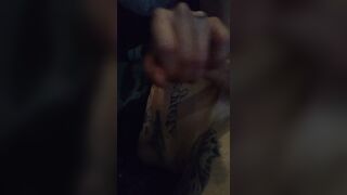 stroking my horny cock and came on myself
