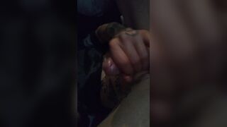 stroking my horny cock and came on myself