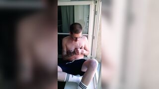 RISKY SMOKING IN THE WINDOW WITHOUT CLOTHES