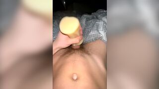 STROKING BIG DICK WITH SEX TOY UNTIL ORGASM (Pocket Pussy) - 2 image