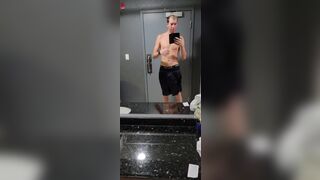 Johnholmesjunior caught at 3:30 in real risky public solo show in busy public mens change room - 2 image