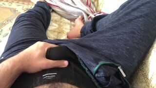 Hairy man chest and cut dick head massage - 3 image