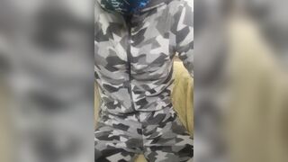 Inexperienced boy in pajamas cums cool