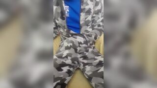 Inexperienced boy in pajamas cums cool