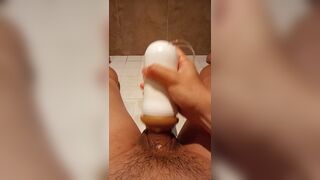 Alone in the gym shower with my fleshlight