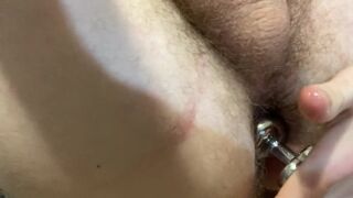 Stretching And Gaping Teen Asshole With My Gem Plug - 8 image