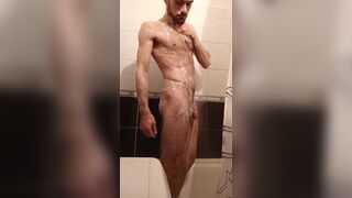 Guy washes himself in the shower and cums - 6 image
