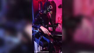 First electro session for the rubber slave - 2 image