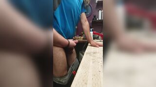 Colombian Twink Fucked Against Workbench & Cums When Ass Gets Whipped - 10 image