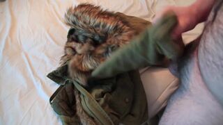 Topshop Fur Hood Parka - Wank - Play - Cum-shot on Fur!