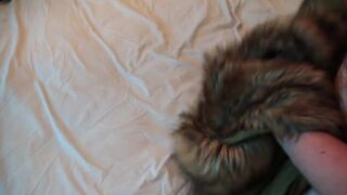 Topshop Fur Hood Parka - Wank - Play - Cum-shot on Fur!