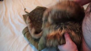 Topshop Fur Hood Parka - Wank - Play - Cum-shot on Fur!