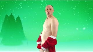 Kudoslong dressed as Santa wishes Merry Christmas and wanks