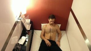 Boy masturbating in Capsule Hotel - Wanking in Japan - 1 image