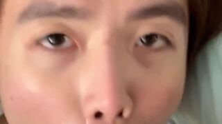 Asian Femboy Dressed as a Maid Get Fucked Raw & Takes White Daddies Load All Over His Cute Face. - 15 image