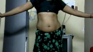 KRITHI Saree Navel Tease, Hip Folds, Belly Shakes Close up man