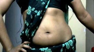 KRITHI Saree Navel Tease, Hip Folds, Belly Shakes Close up man