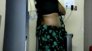 KRITHI Saree Navel Tease, Hip Folds, Belly Shakes Close up man