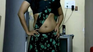 KRITHI Saree Navel Tease, Hip Folds, Belly Shakes Close up man