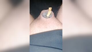 Micropenis Superglue ashtray damp cigarette solo cbt BDSM