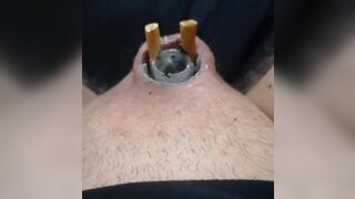 Micropenis Superglue ashtray damp cigarette solo cbt BDSM