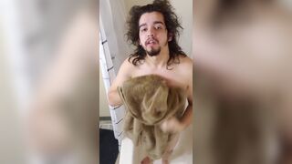 Big ol cock teen in shower with abs feat buttercuppp