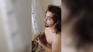 Big ol cock teen in shower with abs feat buttercuppp