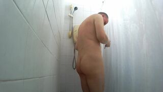 Kudoslong in shower shaves his small flaccid cock and body - 9 image