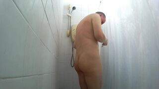 Kudoslong in shower shaves his small flaccid cock and body
