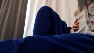 Twink teen in onesie got horny while reading - 4 image