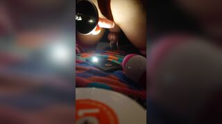 Sissy asspussy training with fucking machine