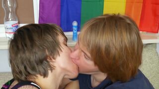 Boyfriends from Europe kiss each other deeply and passionately - 10 image