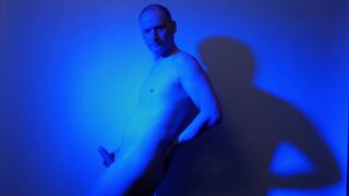 Kudoslong nude in a blue light playing with his flaccid cock - 10 image