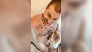 Submissive Cock Hungry Horny Bottom Scrubbing In Chains With An Ending Surprise HD 1080!!! - 3 image