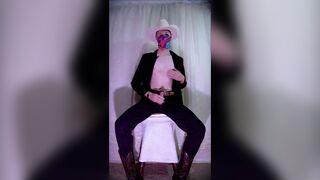 Western Cowboy Strokes Cock on Bar Stool Till Ejaculation! - 7 image